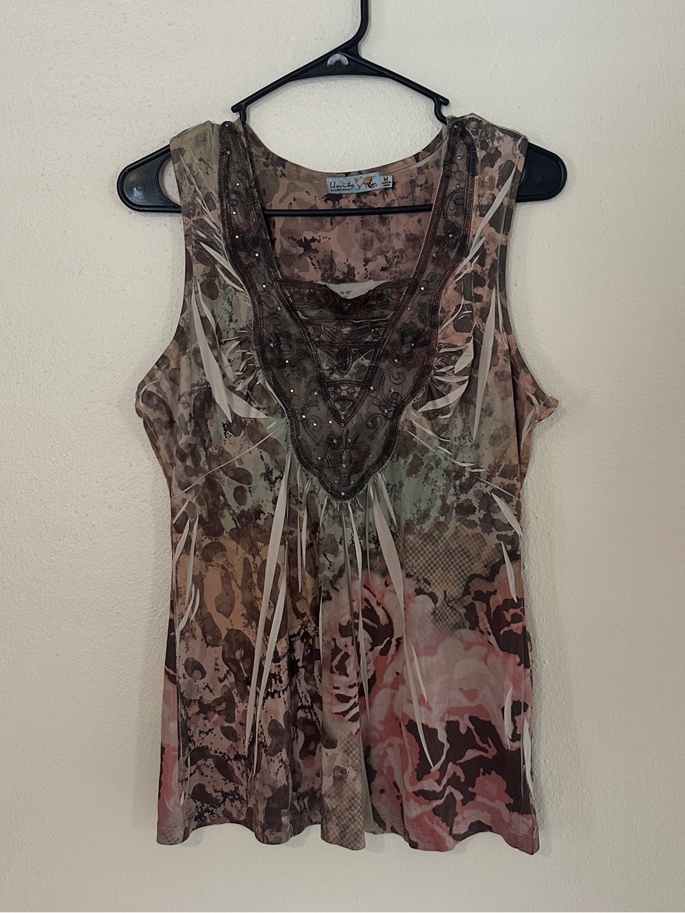 Y2K V-Neck Sleeveless Floral Tank - Multicolor